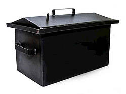 Коптильня 2мм для горячого копчення велика двоярусна з гідрозатвором 510х310х290 ТМ VAYARA