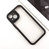 TPU чохол Transparent + Colour 1,5mm для Apple iPhone 14 (6.1") Black, фото 3