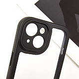 TPU чохол Transparent + Colour 1,5mm для Apple iPhone 14 (6.1") Black, фото 8