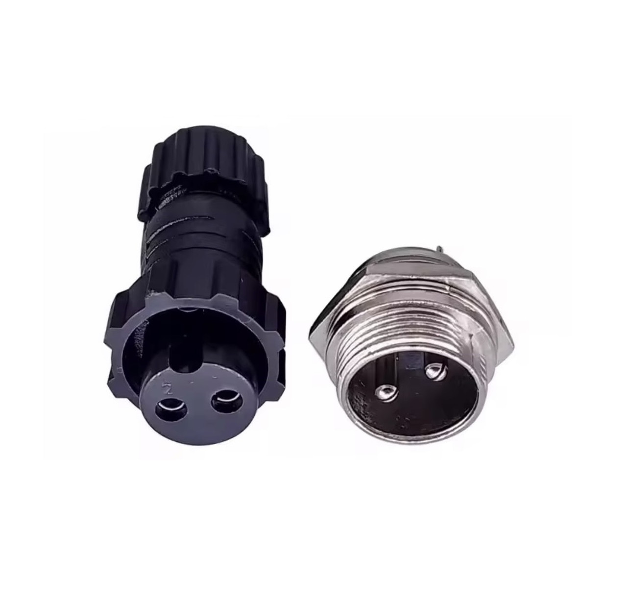 З'єднувач силовий GX16 2pin 10А, комплект male+female, водостійкий IP65