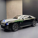 Машинка металева іграшка Rolls Royce Spectre моделька колекційна 21 см Чорно-сірий (60730), фото 3