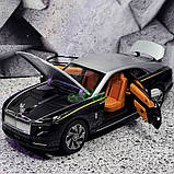 Машинка металева іграшка Rolls Royce Spectre моделька колекційна 21 см Чорно-сірий (60730), фото 10