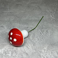 Декор на дроті - Гриб (пінопласт) 3 см, 1 шт, Червоний