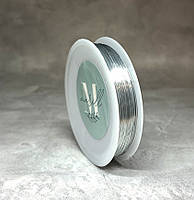 Дріт для бісероплетіння, Ø 0,3 мм, срібло, ~46 м, 1 бобіна, Сріблястий