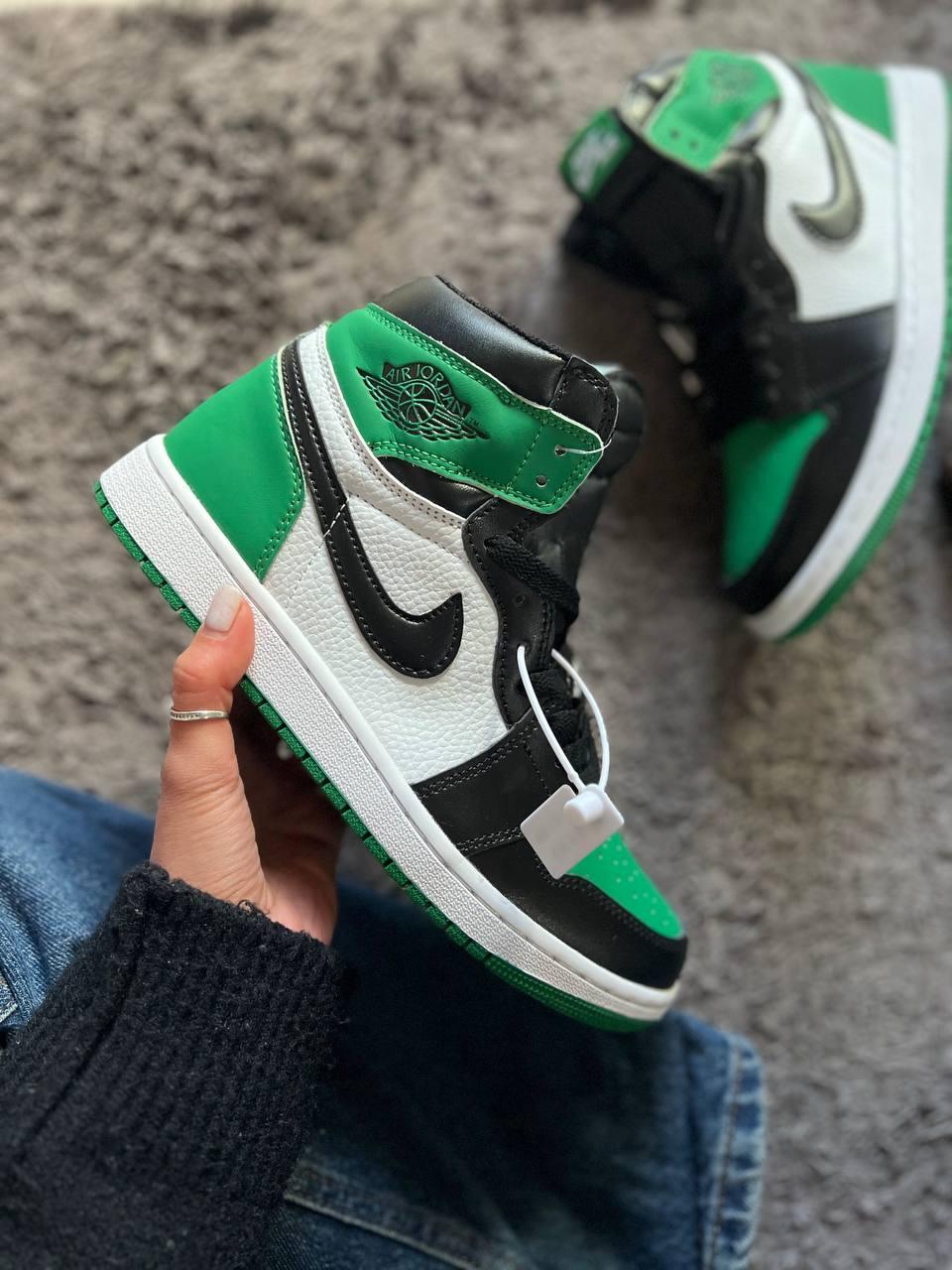 Air Jordan 1 black green 42, фото 1