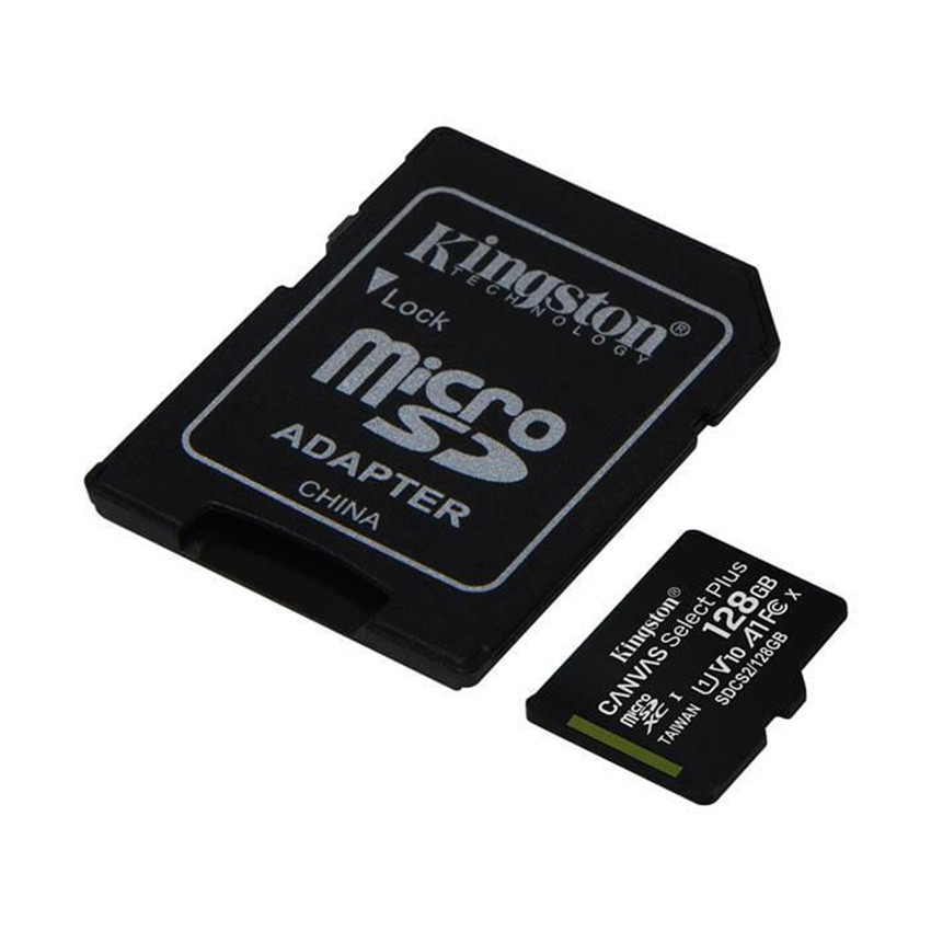 Картка пам'яті MicroSDXC 128 GB UHS-I Class 10 Kingston Canvas Select Plus R100MB/s + SD-адаптер (SDCS2/128GB)