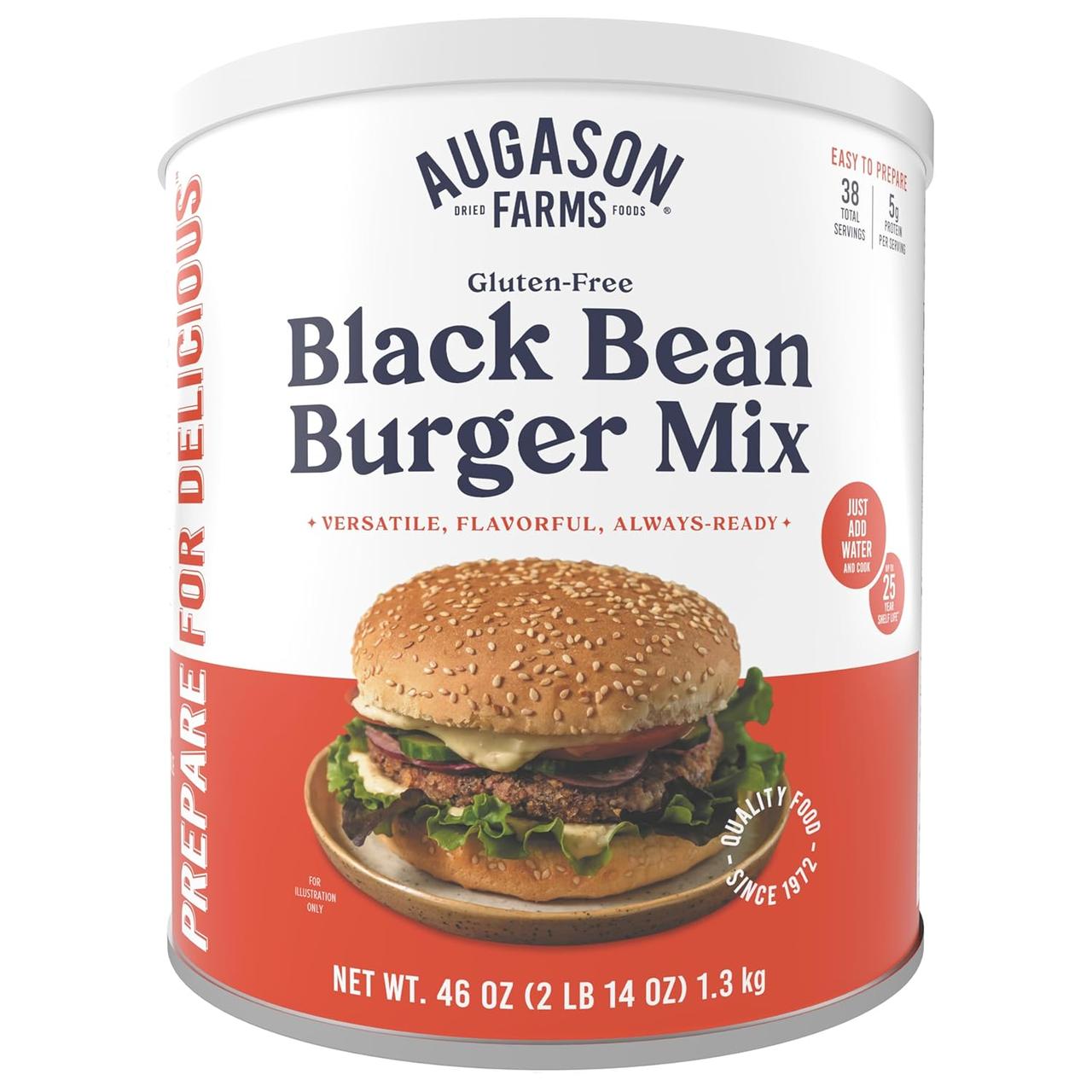 Фарш із чорної квасолі для котлет бургерів Augason farms, 38 порцій, 25 років термін зберігання