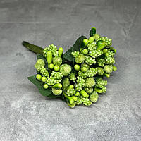 Тичинка для рукоділля (добавка для квітів), колір- салатовий, букет (12 гілочок), Салатовий