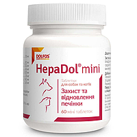 Dolfos HepaDol mini (Дольфос ГепаДол) вітамінно-мінеральна домішка для собак і котів для печінки 60 таб.