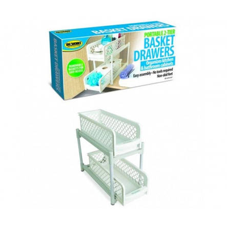 Пластиковий органайзер Portable 2 Tier Basket Drawers YU227, фото 3