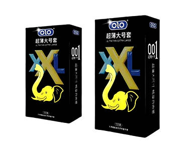 Презервативи ультра тонкі OLO з гіалуроновою кислотою XXL (ціна за 10 шт. в упаковці)