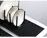 Сушарка для посуду телескопічна. Підставка в ящик для посуду розсувна. Роздільник органайзер кухонний, фото 6