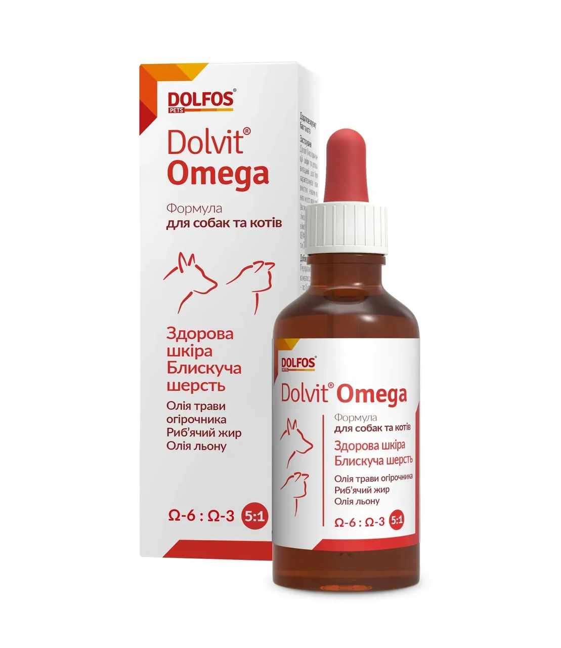 Dolfos Dolvit Omega (Дольфос Доввіт Омега) Вітамінно-мінеральна олія для собак і котів для шкіри та шерсті