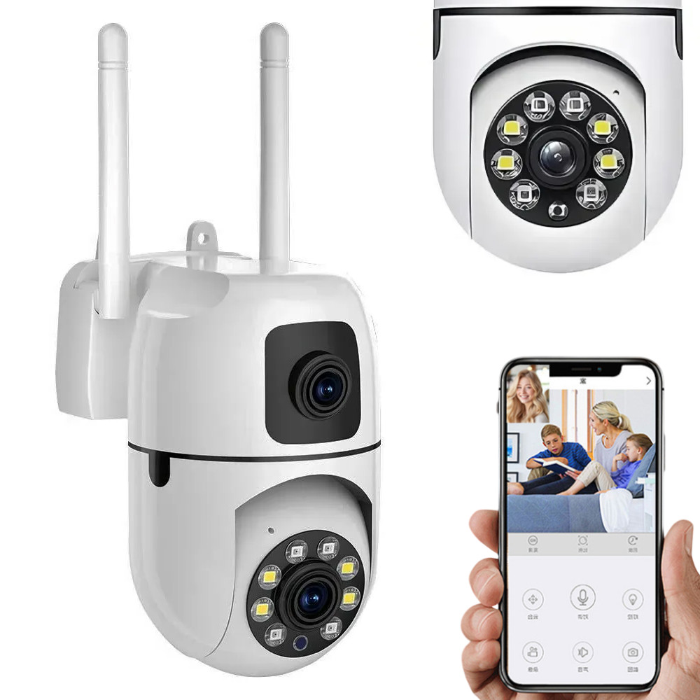 Вулична WiFi камера відеоспостереження 8Мп, Dual Lens E10 / Камера спостереження / Поворотна вайфай камера, фото 1