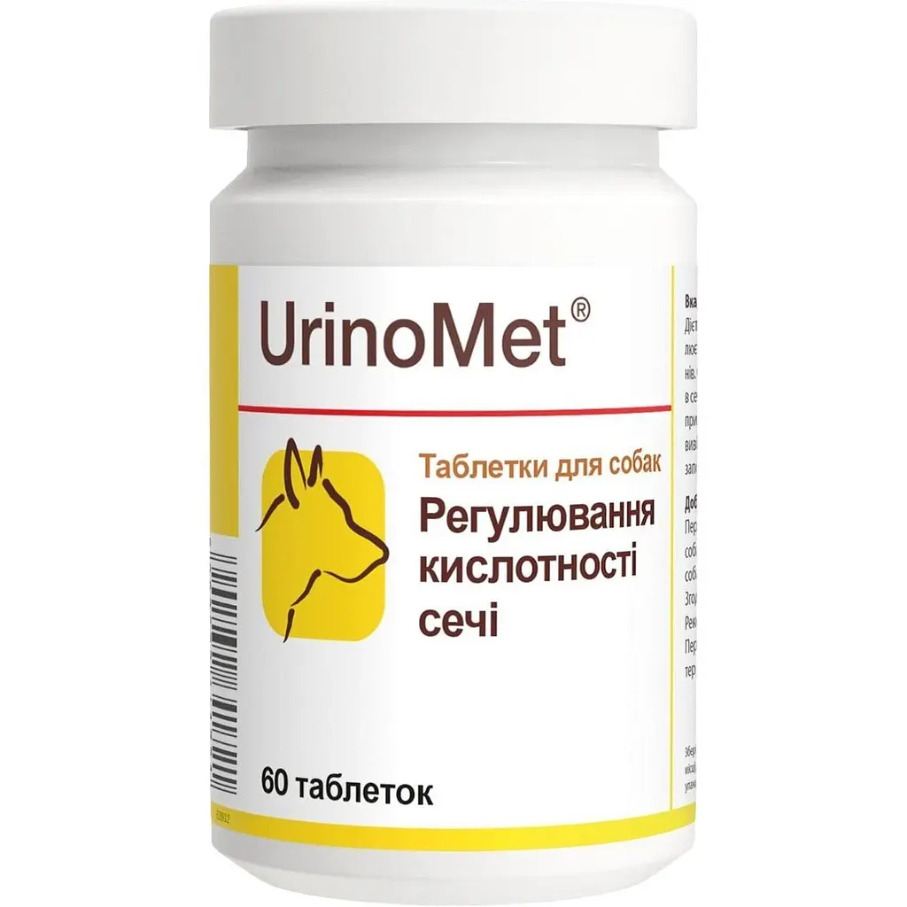 Dolfos UrinoMet (Дольфос УніноМет) домішка для собак для регулювання кислотності сечі 60 таб