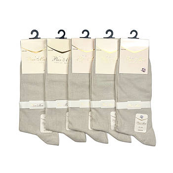 Чоловічі бавовняні високі шкарпетки бежеві Pier Men