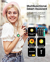 SOUYIE Smartwatch Women Men Smart Watch з функцією телефона, 1,96-дюймовий сенсорний HD-екран фітнес-годинник, фото 5