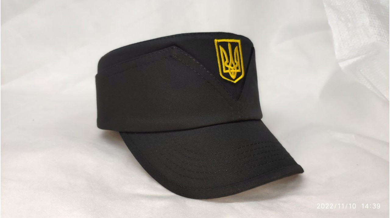 Кепарик "Мазепинка з гербом" ріп-стоп чорна з жовтим гербом