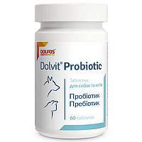 Dolfos Dolvit Probiotic (Дольфос Доввіт Пробіотик) пробіотик для собак і котів у разі дисбактеріозу 60 таб