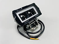 LED-фара прямокутна + DRL 2 led chip (об'ємна лінза) 10-80V жовтий і біле світло + кріплення, фото 6