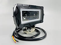 LED-фара прямокутна + DRL 2 led chip (об'ємна лінза) 10-80V жовтий і біле світло + кріплення, фото 7