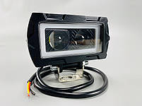 LED-фара прямокутна + DRL 2 led chip (об'ємна лінза) 10-80V жовтий і біле світло + кріплення, фото 8