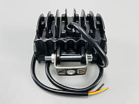 LED-фара прямокутна + DRL 2 led chip (об'ємна лінза) 10-80V жовтий і біле світло + кріплення, фото 10