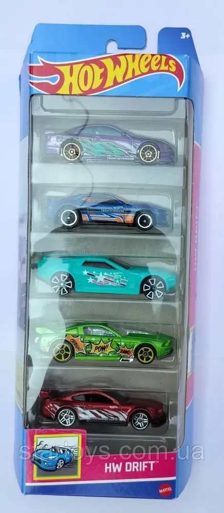 Набір машинок Хот Вілс Дріфт 2024 Hot Wheels 5-Pack HW Drift