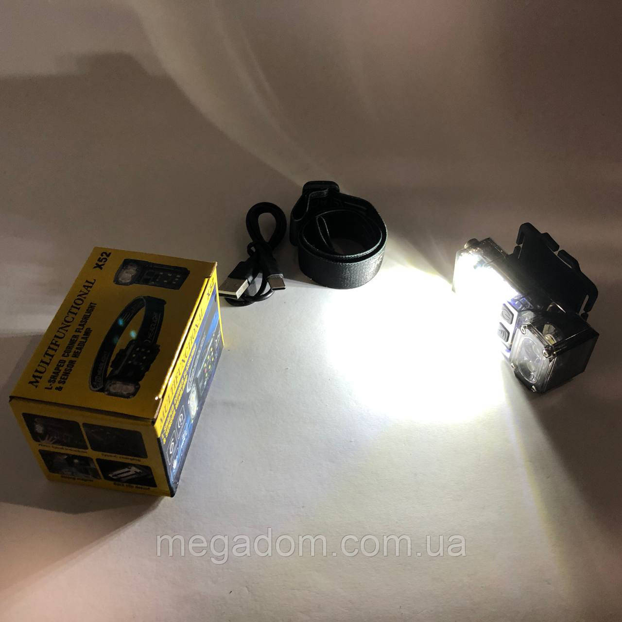 Потужний ліхтар на голову X52, 2LED+6SMD RGB, Налобний ліхтар на голову, Налобний ліхтар FK-759 для сто