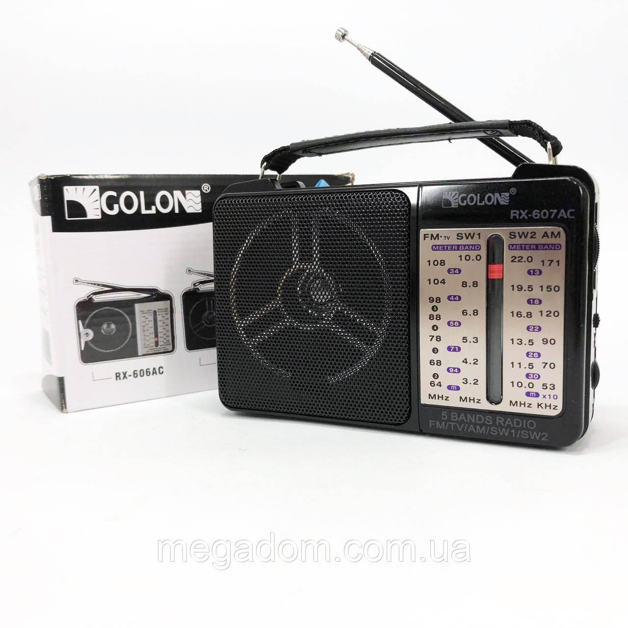 Радіоприймач від мережі 220 GOLON RX-607 AC, Фм радіо з mp3 програвачем, IC-616 Потужний радіоприймач