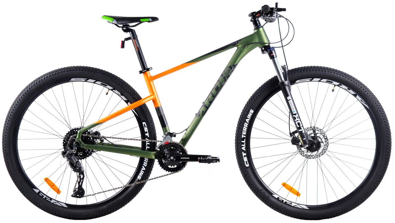 Велосипед гірський спортивний 29" Ardis MTB AL ULTRA зелено-помаранчевий на зріст 156-170 см