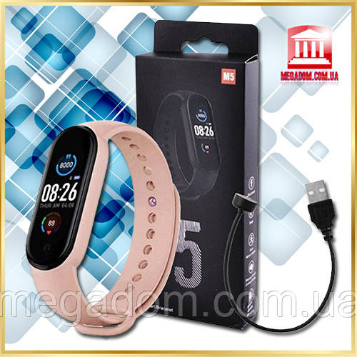 Смарт браслет M5 Smart Bracelet Фітнес трекер Watch Bluetooth Колір рожевий