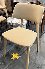 Дерев'яний стілець OLEXA OLB, колір натуральний, оббивка беж велюр, фото 2