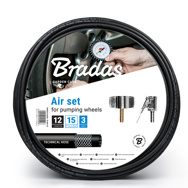 Комплект для підкачування шин, 18 метрів, армований шланг, 15 Bar, P/KP18, фото 1