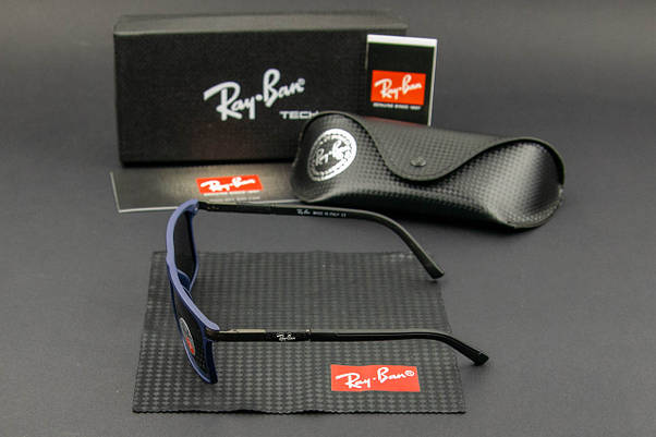 Сонцезахисні окуляри RAY BAN поляризаційні (арт. RB4347) синя оправа/чорні завушники, фото 4