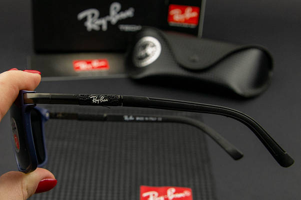 Сонцезахисні окуляри RAY BAN поляризаційні (арт. RB4347) синя оправа/чорні завушники, фото 6