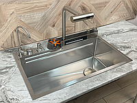 Кухонна мийка з нержавіючої сталі Kroner Platinum Handmade SP7545DB Brushed Silver