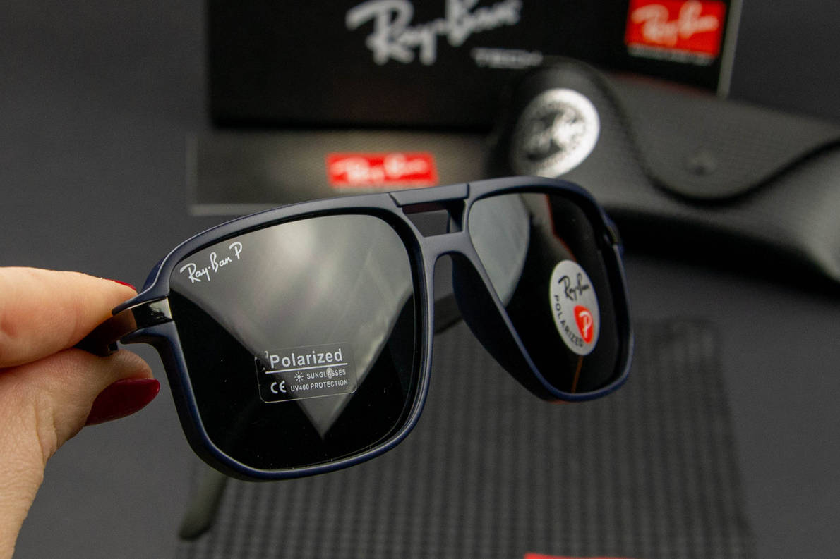 Сонцезахисні окуляри RAY BAN поляризаційні (арт. RB8220) синя оправа/чорні завушники, фото 1