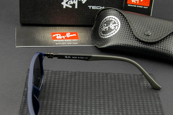 Сонцезахисні окуляри RAY BAN поляризаційні (арт. RB8220) синя оправа/чорні завушники, фото 4