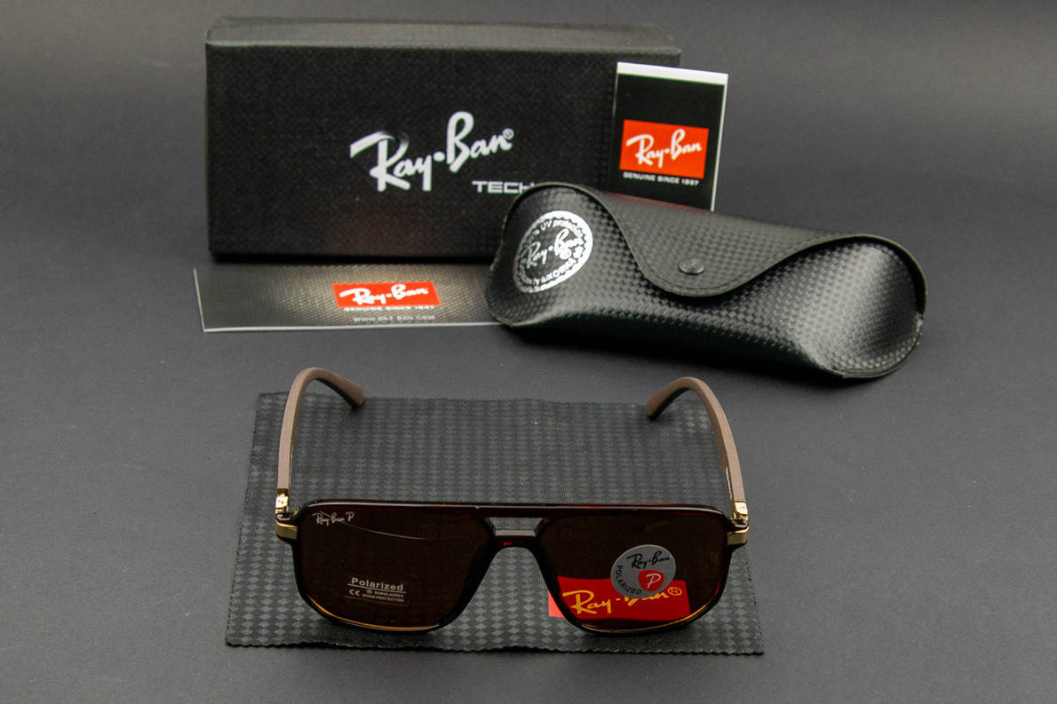Сонцезахисні окуляри RAY BAN поляризаційні (арт. RB8220) коричневий, фото 1