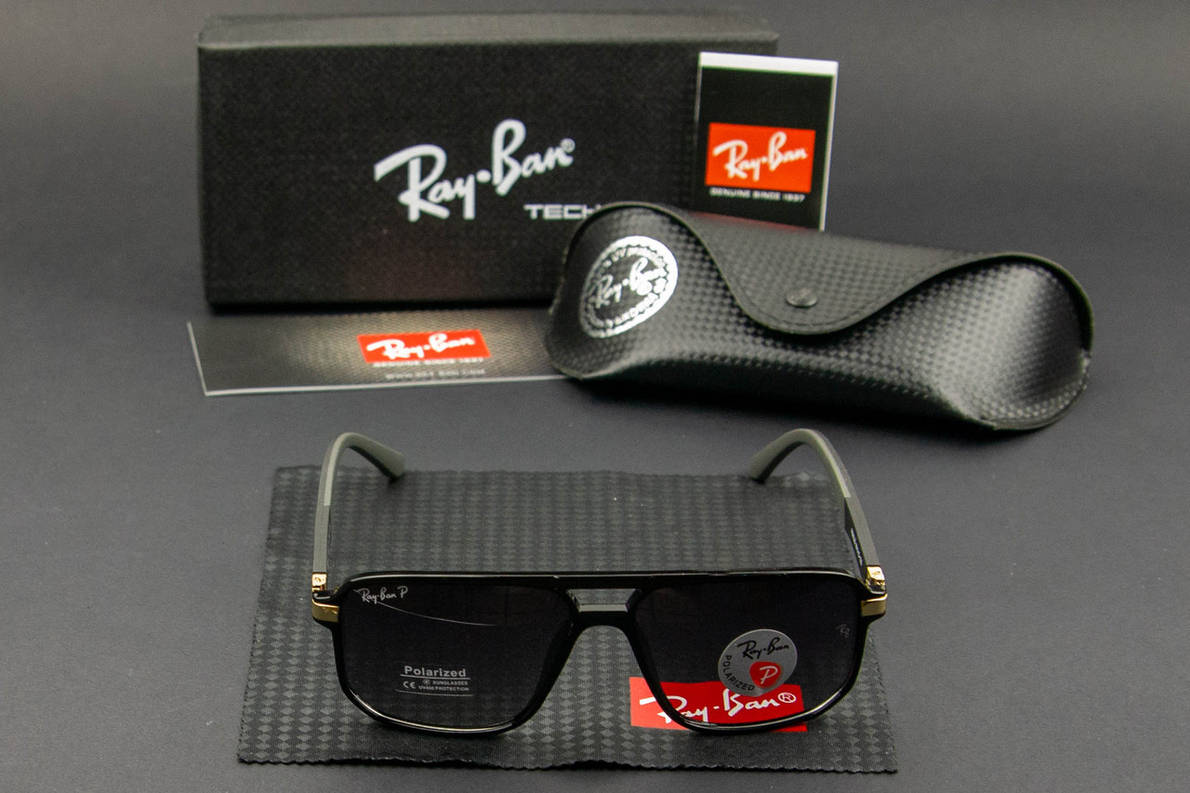 Сонцезахисні окуляри RAY BAN поляризаційні (арт. RB8220) чорний/ лінза чорний градієнт, фото 1