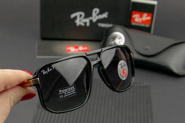 Сонцезахисні окуляри RAY BAN поляризаційні (арт. RB8220) чорний/ лінза чорний градієнт, фото 3