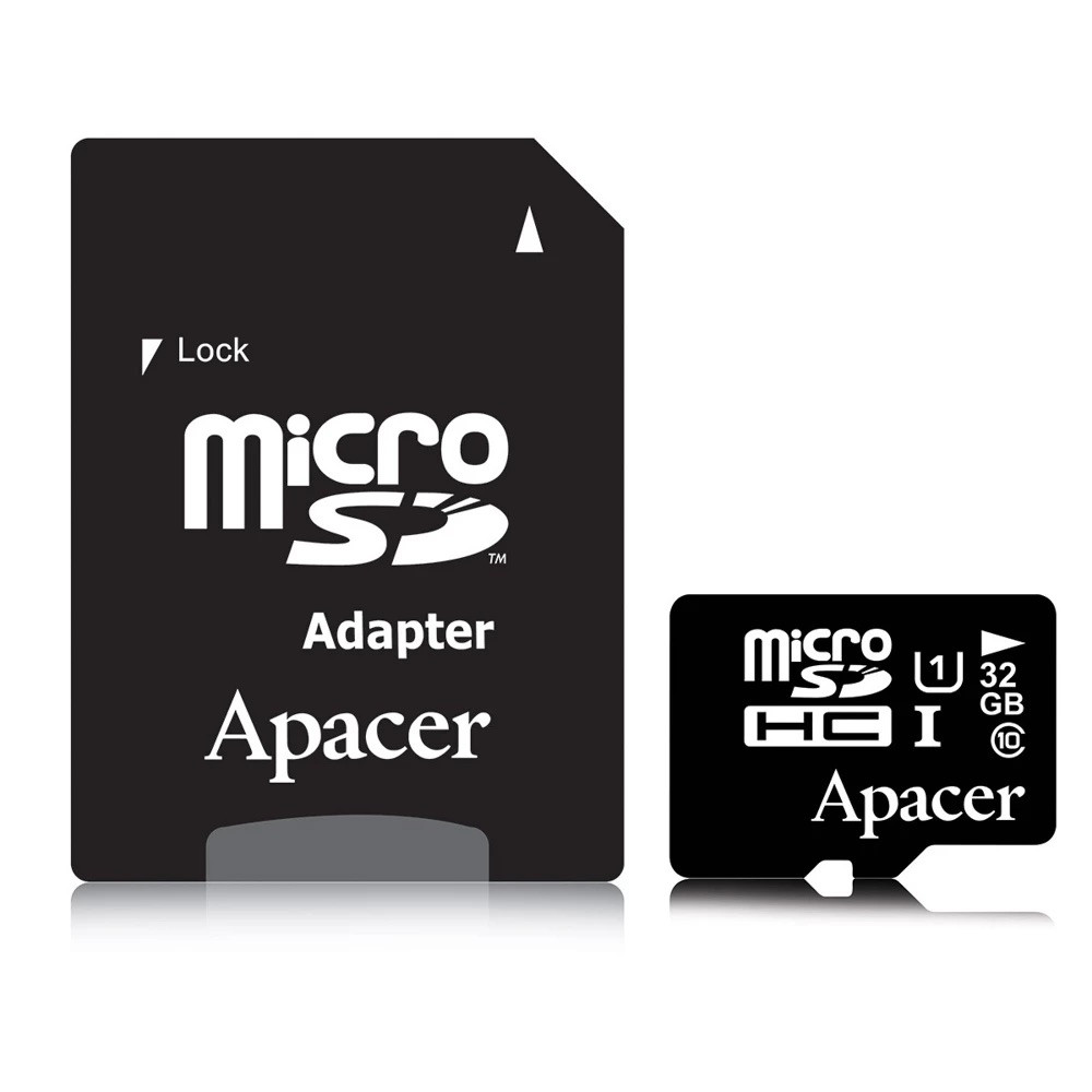 Картка пам'яті Apacer microSDHC UHS-I 32 GB R100 V10 A1 + SD adapter, флешка пам'яті мікро sd + адаптер
