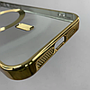 Прозорий ударостійкий чохол MagSafe iPhone 15 Pro Max із золотими краями і захистом камери золотий чохол на айфон 15 про макс, фото 2