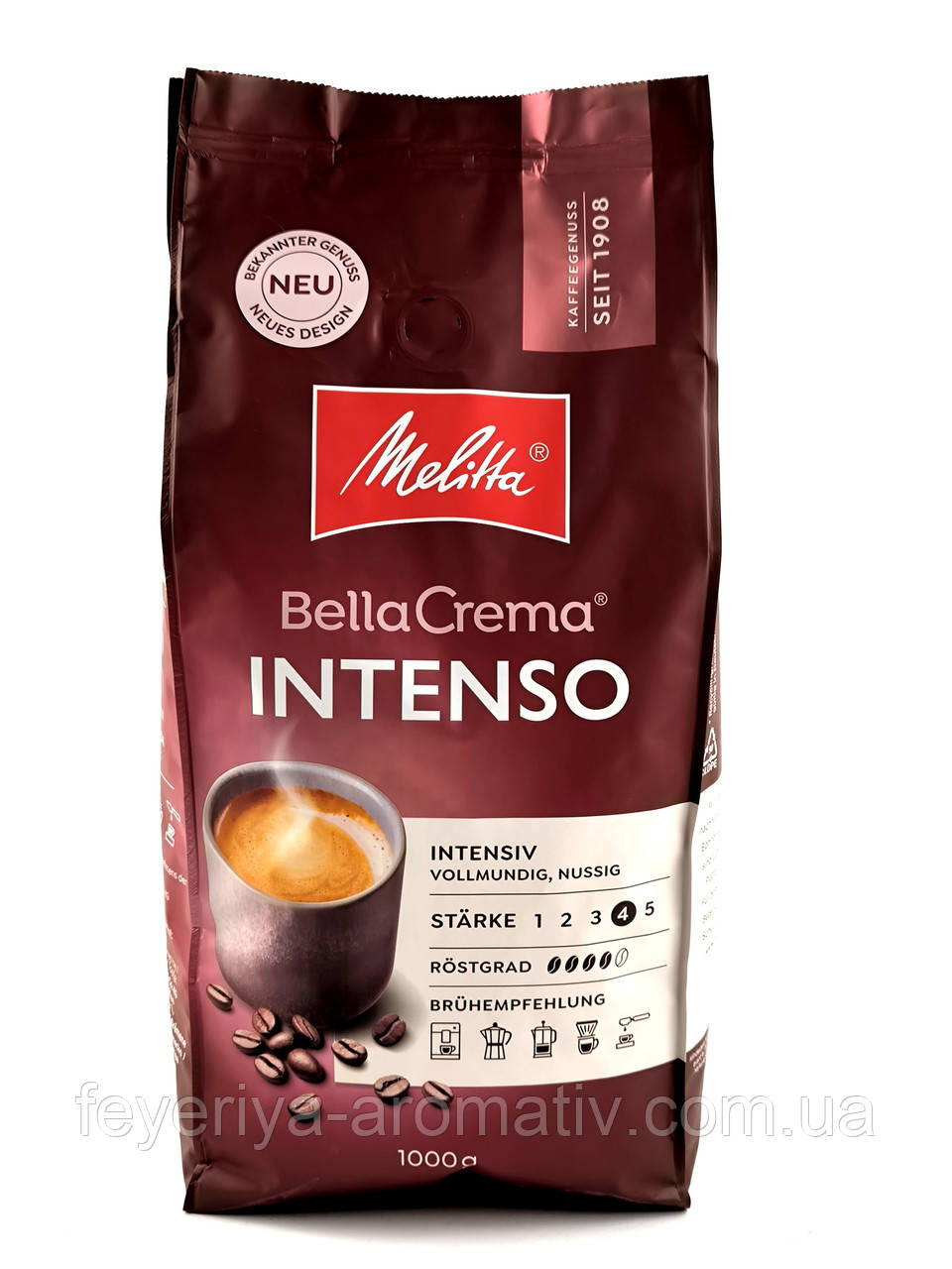 Кава в зернах Melitta Bella Crema Intenso 1 кг Німеччина