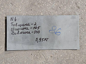 Ніобій НБ-1 лист 340х165х2