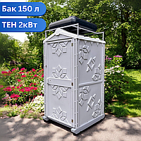 Пластиковий літній душ для дачі душ вуличний мобільний з ТЕНом розбірний