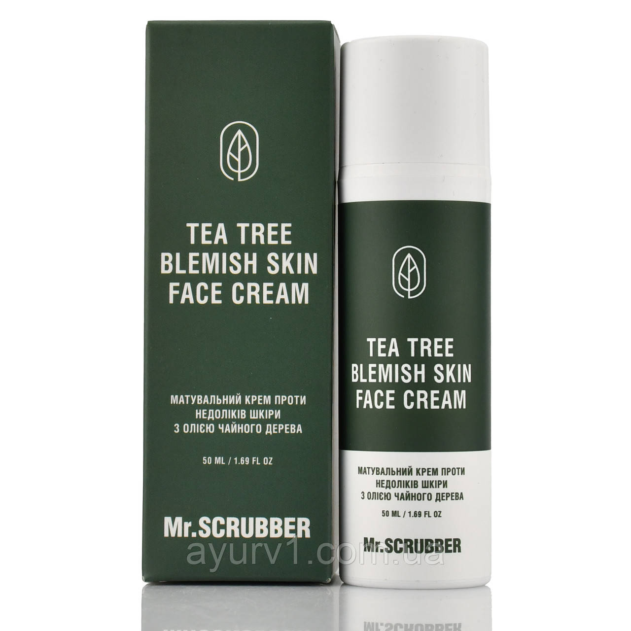 Крем з олією чайного дерева вiд недолiкiв шкiри Mr. Scrubber, Tea Tree Blemish Skin Face Cream 50 мл - прищі, пігментація, почерво