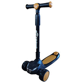 Самокат триколісний дитячий (колеса PU матеріал, світлові ефекти) SC816 Чорний