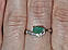 Каблучка срібна 925 натуральний смарагд, цирконій. Р- 18, фото 4